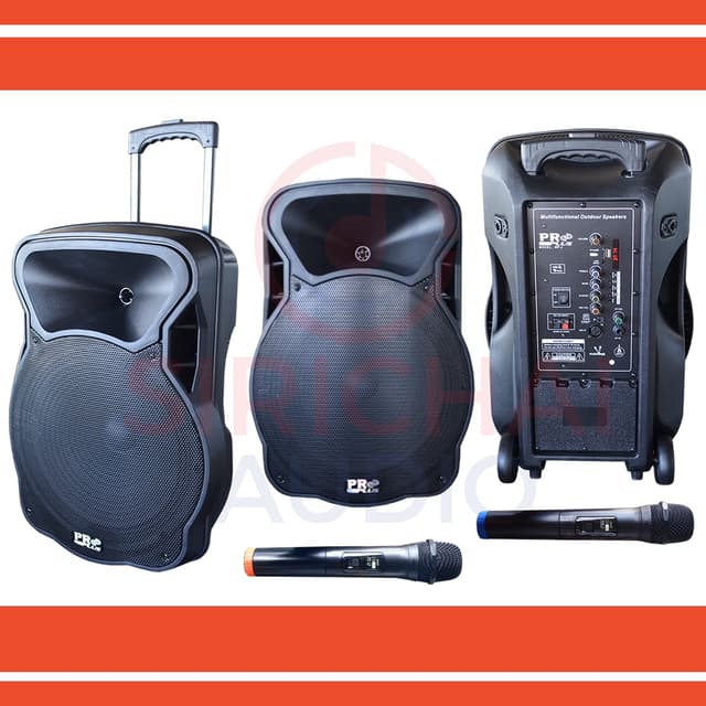 ลำโพงล้อลาก PROPLUS รุ่น xa15 ขนาด15นิ้ว ไมค์ลอยคู่ มีแบตเตอ