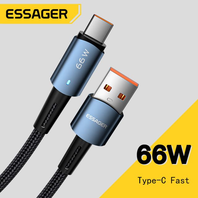 Essager 66W 6A สายชาร์จเร็วมาก USB Type C สายชาร์จข้อมูล สํา