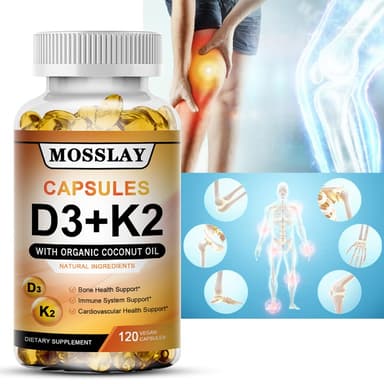 Mosslay Combo วิตามิน D3 + K2 รองรับสุขภาพกระดูกและหัวใจอย่างรวดเร็ว - เพิ่มภูมิคุ้มกันและยกอารมณ์