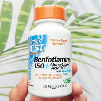 เบนโฟไทอามีน Benfotiamine 150 mg + Alpha-Lipoic Acid 300 mg, 60 Veggie Caps (Doctor's Best®) ALA