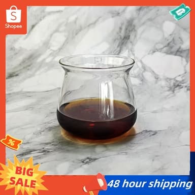 พร้อมสต็อก แก้วกาแฟ แก้วบอโรซิลิเกตอุณหภูมิสูง ถ้วยกาแฟ 275มล แก้วกาแฟชงด้วยมือ