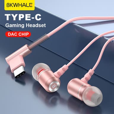 Bkwhale หูฟัง Type-C ในหู DAC มินิซับวูฟเฟอร ์ ชุดหูฟังแบบมีสายสําหรับ ip 15 pro
