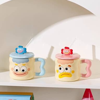 !พร้อมส่ง แก้วเซรามิก แก้วกาแฟ ลายน่ารัก พร้อมกล่องของขวัญ