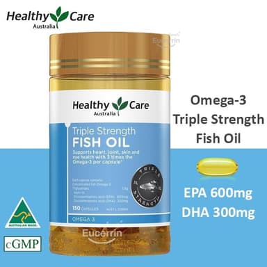 Healthy Care Triple Strength Fish Oil 150 Capsules  น้ำมันปลา บำรุงสมอง บำรุงหัวใจ ข้อต่อ