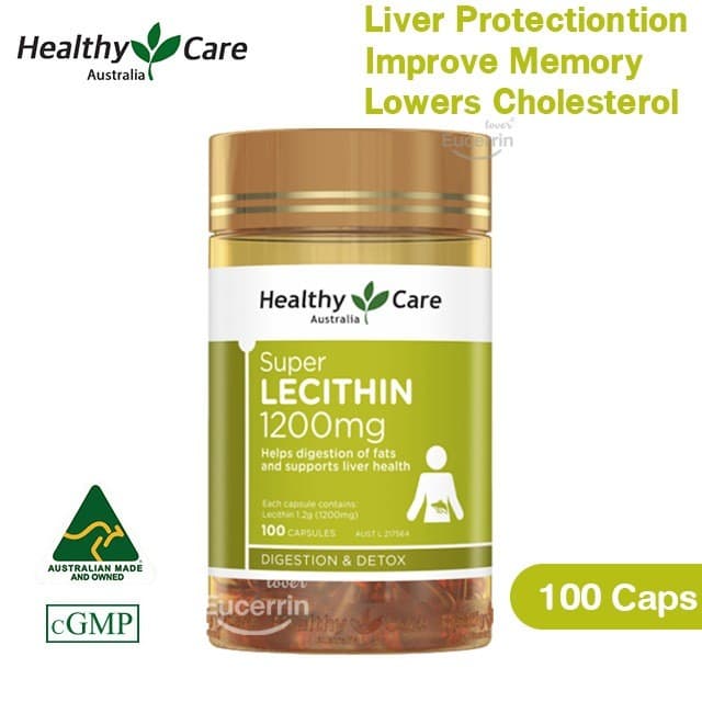 Healthy Care Super Lecithin 1200mg 100 Capsules เลซิติน เข้ม