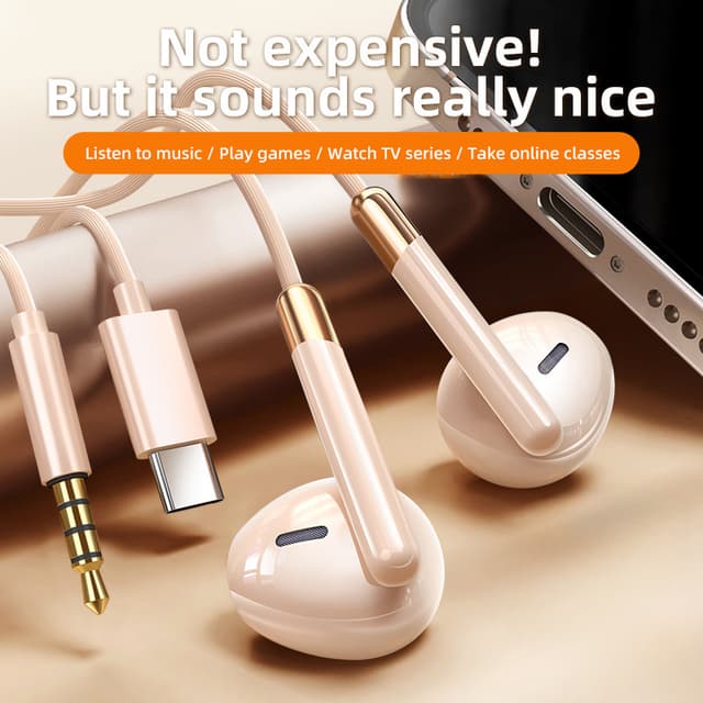 Vyvylabs ใหม่ 3.5 มม./Type-C หูฟังตัดเสียงรบกวนหูฟังแบบมีสาย