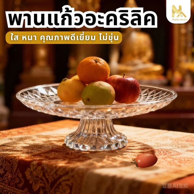 【พร้อมส่งจากไทย】พานใส พานแก้ว พานแก้วคริสตัล พาน พานพระ พานโ