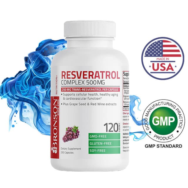Bronson Resveratrol Complex 500MG 250 Capsules ช่วยเสริมความ