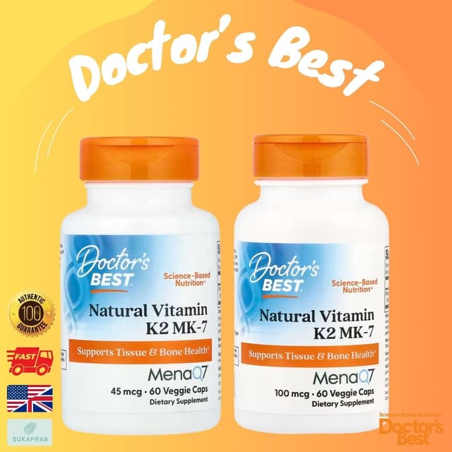 พร้อมส่ง Doctor's Best Natural Vitamin K2 MK-7 45 mcg & 100 