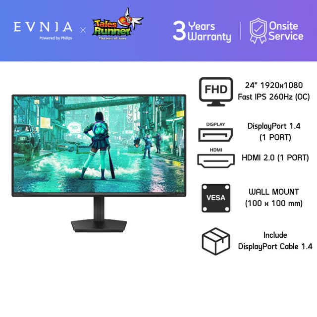 EVNIA 24M2N3200PF GAMING MONITOR (เกมมิ่งมอนิเตอร์) 24" Fast