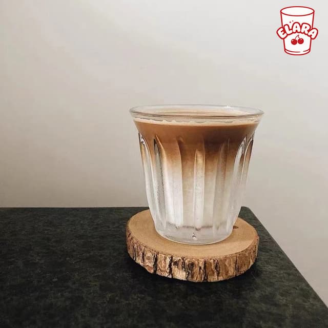 แก้วกาแฟแก้วใสลายริ้ว 90ml/200ml | แก้วเอสเพรสโซ่/ลาเต้ | สไ