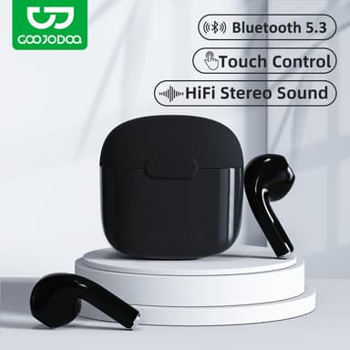 GOOJODOQ BT5.3 หูฟังไร้สายอัตโนมัติคู่ Comfort Fit Hi-Fi Sound Touch Control Type-C ชาร์จ 25mAh/180mAh แบตเตอรี่