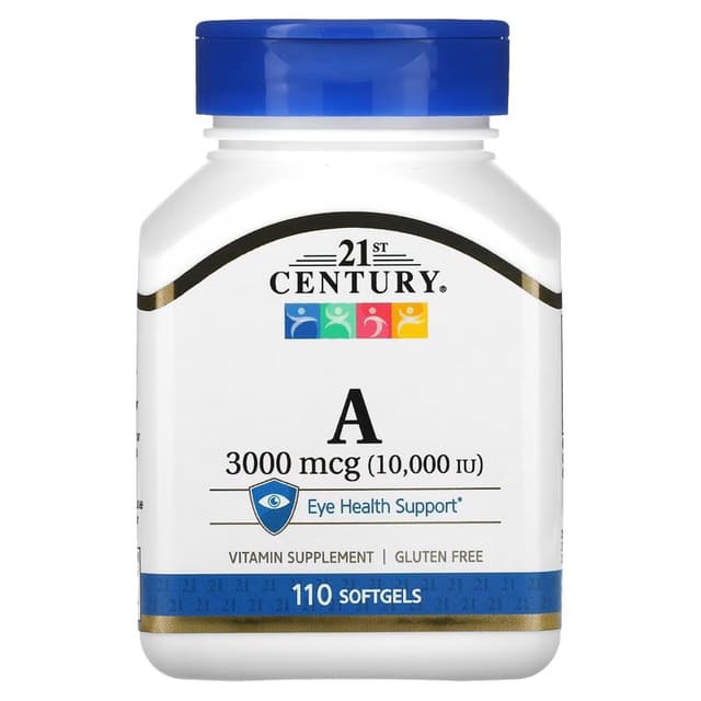 วิตามินเอ 21st Century Vitamin A 3000 mcg (10,000 IU), 110 S