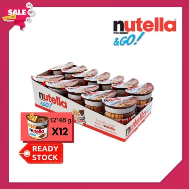🔥ยกโหล🔥 นูเทล่าจิ้ม นูเทล่าโก Nutella&Go บิสกิตแท่งจิ้มช๊อ
