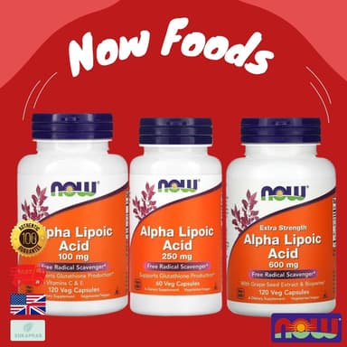 พร้อมส่ง NOW Foods Alpha Lipoic Acid Extra Strength 100 mg / 250 mg / 600 mg กรดอัลฟาไลโปอิก