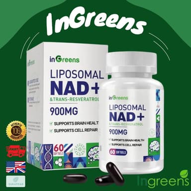 พร้อมส่ง inGreens 900 mg Liposomal NAD+ Supplement with Trans Resveratrol 300 mg 60 Softgels