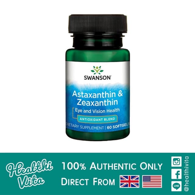Swanson Astaxanthin 4 Mg.& Zeaxanthin 4 Mg. 60 Sgels ❌EXP. 1