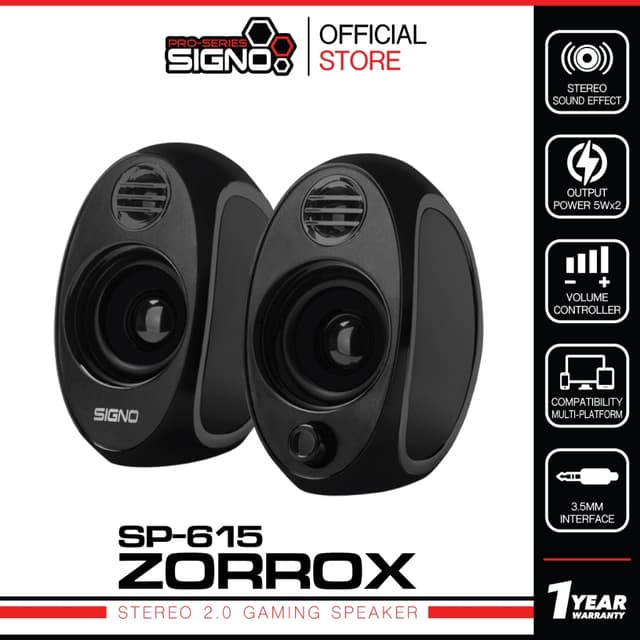 SIGNO SP-615 ลำโพงคอมพิวเตอร์ Gaming Speaker ระบบเสียง 2.0 ส