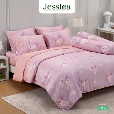 Jessica Tencel คุโรมิ T023 เจสสิก้า Kuromi ลิขสิทธิ์แท้ Sanrio ชุดเครื่องนอน ผ้าปูที่นอน ผ้านวม ผ้าห่ม