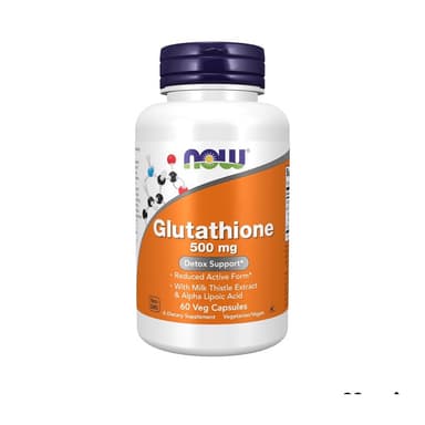 Exp 8/29 NOW Foods Glutathione 500 mg,With Milk Thistle Extract & Alpha Lipoic Acid 60 Veg Capsules