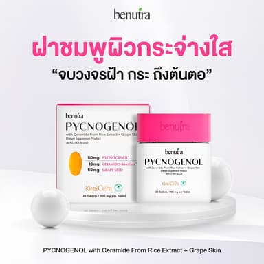 Benutra Ceramide+Pycnogenol+GrapeSeed | SkinBarrier ผิวชุ่มชื้น ผิวแข็งแรง ลดผิวแห้ง ผิวแพ้ง่าย ผิวกระจ่างใส KireiCerra®