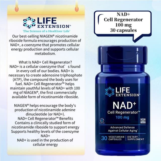 Life Extension Save youthful vitality NAD+Cell Regenerator 1