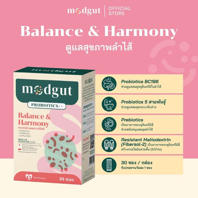 Modgut โพรไบโอติกส์ Probiotics++ สูตร Balance & Harmony สำหร