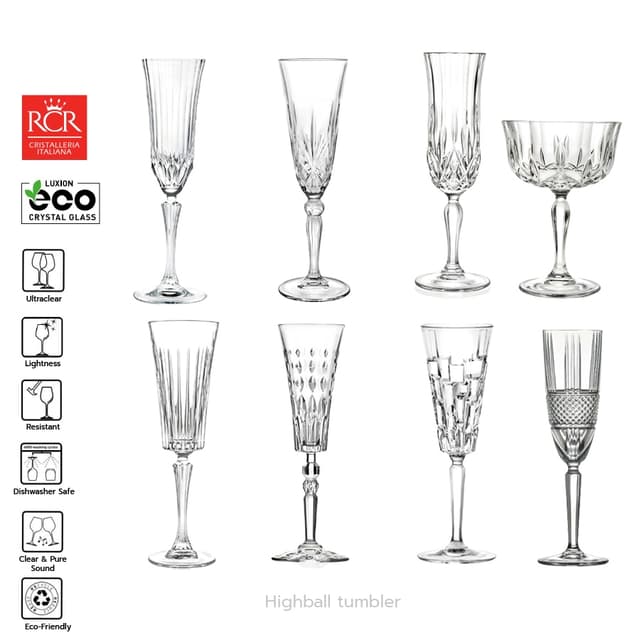 แก้วคริสตัล แชมเปญ, แชมเปญซอสเซอร์, RCR CRYSTAL GLASS