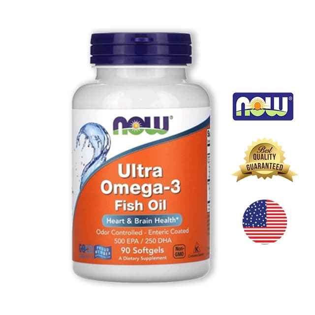 Now Foods โอเมก้า3 น้ำมันปลา Ultra Omega-3 Fish Oil 500EPA/2