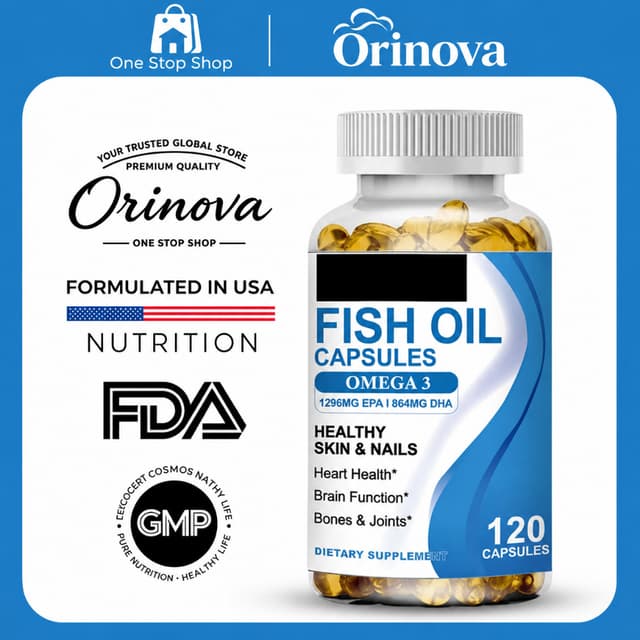 Fish Oil Omega 3 น้ำมันปลาโอเมก้า3 ผสม EPA DHA ดูแลหัวใจ บำร