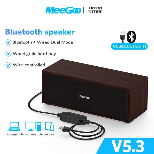 MEEGOO ลำโพงเดสก์ท็อป ลำโพงคอมพิวเตอร์ มีบลูทูธ 5.3+USB มีสา