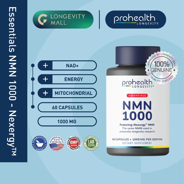 ProHealth Essentials Nexergy™ NMN 1000 mg, 60 capsules อาหาร