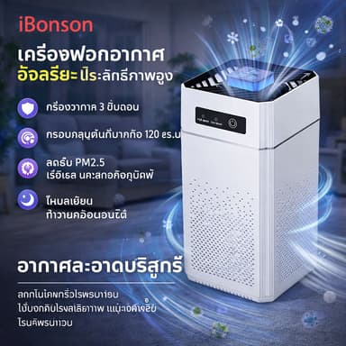 รับประกัน 5 ปี💡 Air Purifier เครื่องฟอกอากาศ เครื่องกรองอากาศ กรองPM2.5 กำจัดมลพิษสำหรับห้อง120ตรม.