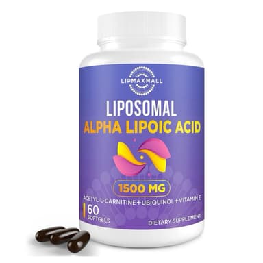 [ LIPMAXMALL ]❇️LIPOSOMAL ALPHA LIPOIC ACID 1500 MG  ( ช่วยกำจัดอนุมูลอิสระได้สูง⚡️ต้านโรคเบาหวาน )( 60 ซอฟ์ทเจล )