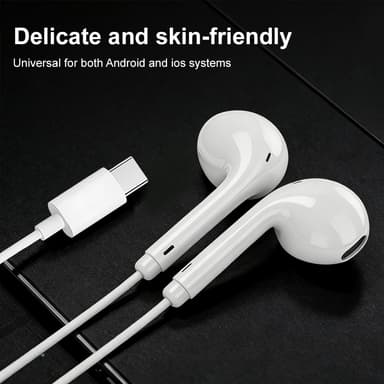 หูฟังแบบมีสาย Type-C ทรง Semi-In-Ear — ให้คุณภาพเสียงยอดเยี่ยม มาพร้อมไมโครโฟนในตัวและชิปประมวลผลสัญญาณดิจิทัล