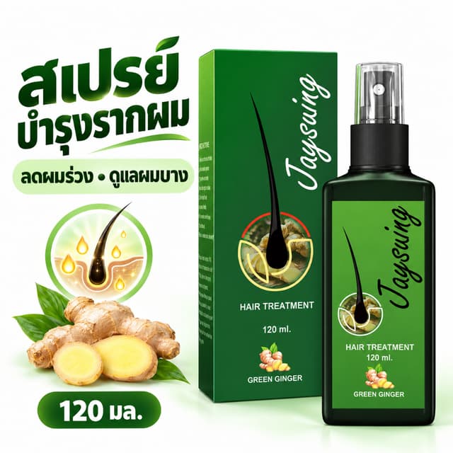 Jaysuing เซรั่มปลูกผม 120ml Hair serum บูสเตอร์คอลลาเจนผม（เร
