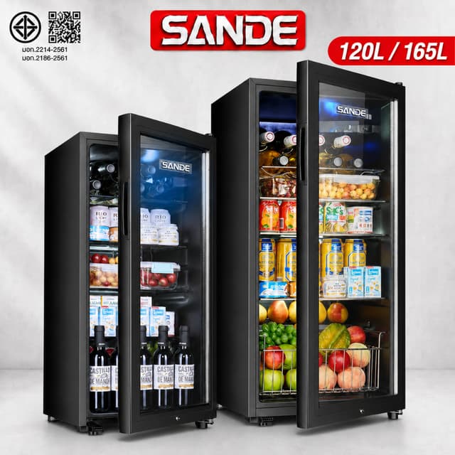 SANDE ⚡️[ลดเพิ่ม 40%]⚡️ ตู้เย็นประตูเดียว 90/120/165L ตู้แช่