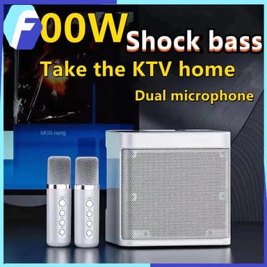 【COD】ลำโพงบลูทูธ Blutooth Speaker โทรโข่ง ไมโครโฟนคู่ แบบพกพา YS-203 ลำโพงร้องคาราโอเกะ USB TF AUX ลำโพงบลูทูธแบบพกพา