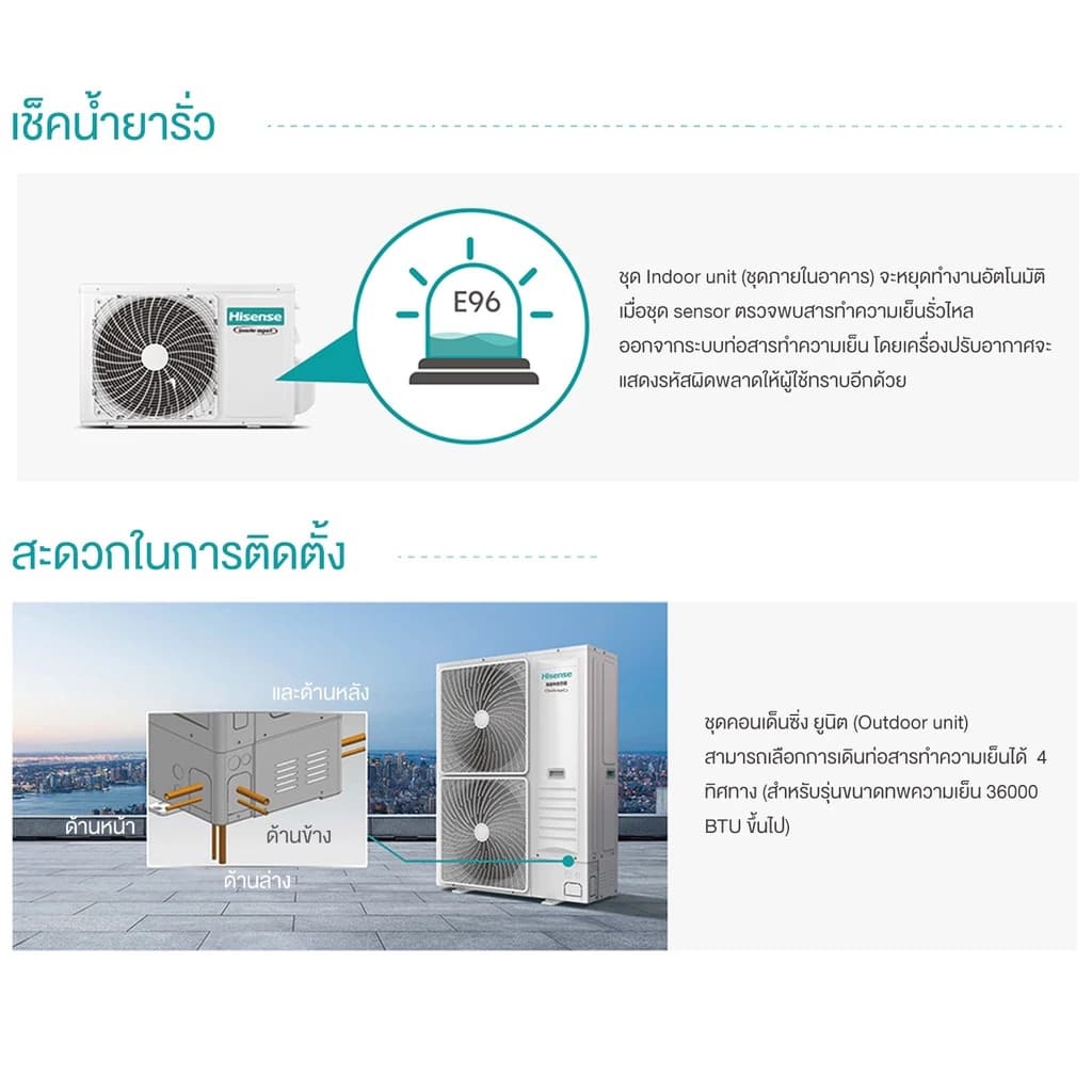 Hisense AUC INVERTER Cassette ไฮเซ่นส แอร์ ฝังฝ้า 4ทิศทาง รุ่น AUC INVERTER Cassette เบอร์5 ดาว คอยล์ทองแดง R32 https://lnwchill.com