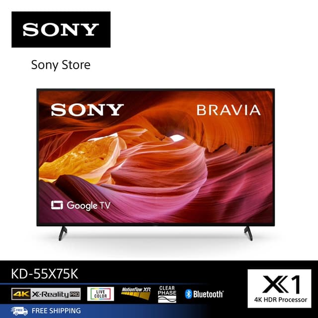 SONY TV รุ่น KD-55X75K ขนาด (55 นิ้ว) | 4K Ultra HD | High Dynamic Range (HDR) | สมาร์ททีวี (Google TV)