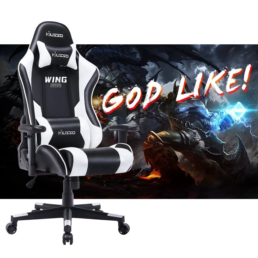 MUSSO Wing Series เก้าอี้เล่นเกม เก้าอี้สีดำ สีชมพู สีขาว สีส้ม เก้าอี้คอมพิวเตอร์ Esports แบบปรับได้ตามหลักสรีรศาสตร์ เก้าอี้สำนักงานผู้บริหารระดับสูงหนัง PU ขนาดใหญ่ https://lnwchill.com