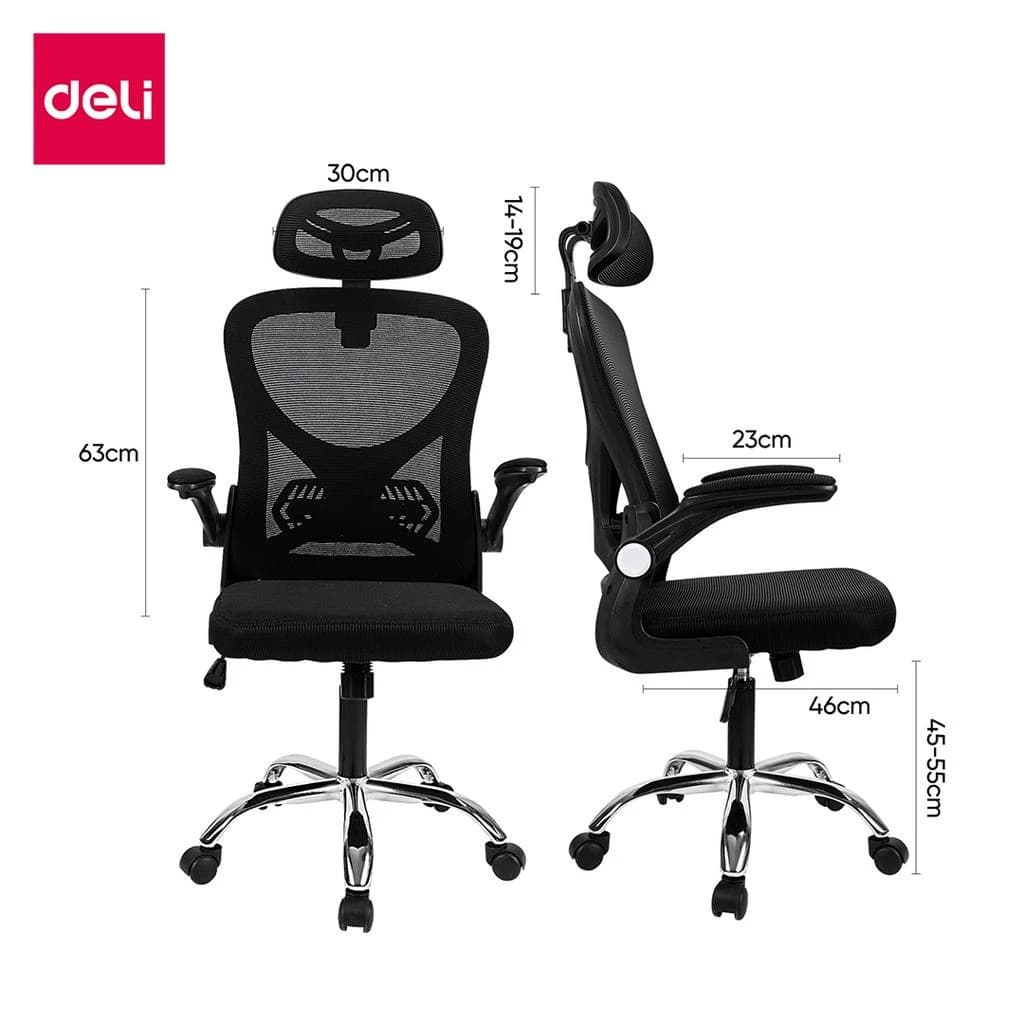 Deli เก้าอี้ทำงาน เก้าอี้ทำงานเพื่อสุขภาพ Ergonomic เก้าอี้สีดำ เก้าอี้สีขาว เก้าอี้สีเทา เก้าอี้สำนักงาน พยุงเอวปรับได้ พนักพิงศีรษะ2D ที่นั่งทำงาน Office Chair ระบายอากาศดีเยี่ยม https://lnwchill.com