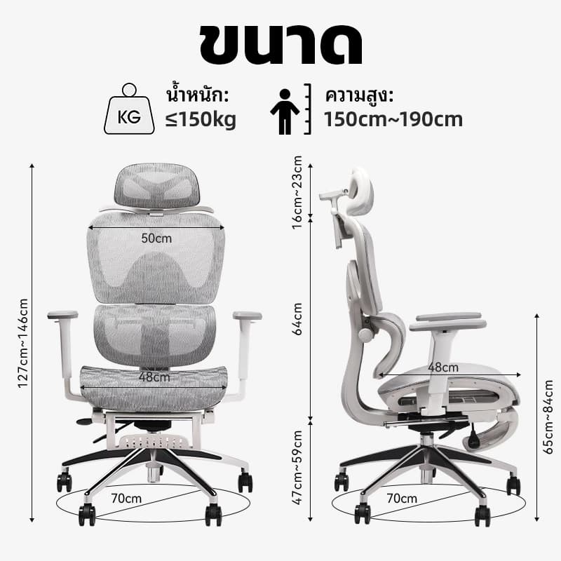 MUSSO รุ่น E600 PRO เก้าอี้สำนักงาน ergonomic ที่วางแขน 3D ปรับได้ เก้าอี้ออฟฟิศพร้อมพนักพิงศีรษะและเอวปรับได้ เก้าอี้สีเทา เก้าอี้สีดำ ราคาดี https://lnwchill.com