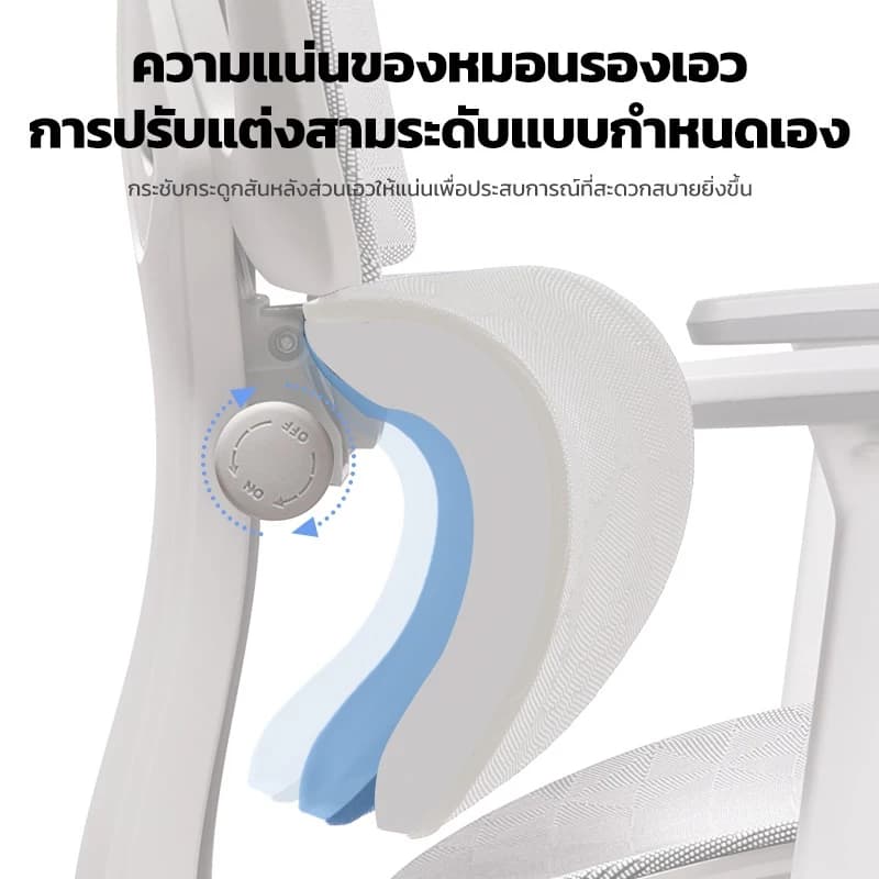 MUSSO รุ่น E600 PRO เก้าอี้สำนักงาน ergonomic ที่วางแขน 3D ปรับได้ เก้าอี้ออฟฟิศพร้อมพนักพิงศีรษะและเอวปรับได้ เก้าอี้สีเทา เก้าอี้สีดำ ราคาดี https://lnwchill.com