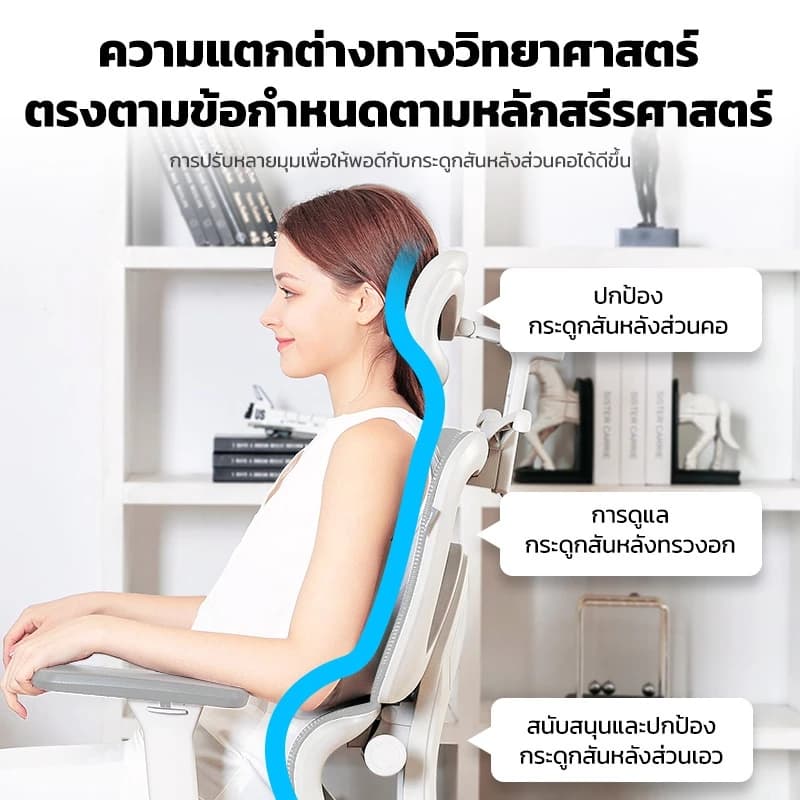 MUSSO รุ่น E600 PRO เก้าอี้สำนักงาน ergonomic ที่วางแขน 3D ปรับได้ เก้าอี้ออฟฟิศพร้อมพนักพิงศีรษะและเอวปรับได้ เก้าอี้สีเทา เก้าอี้สีดำ ราคาดี https://lnwchill.com