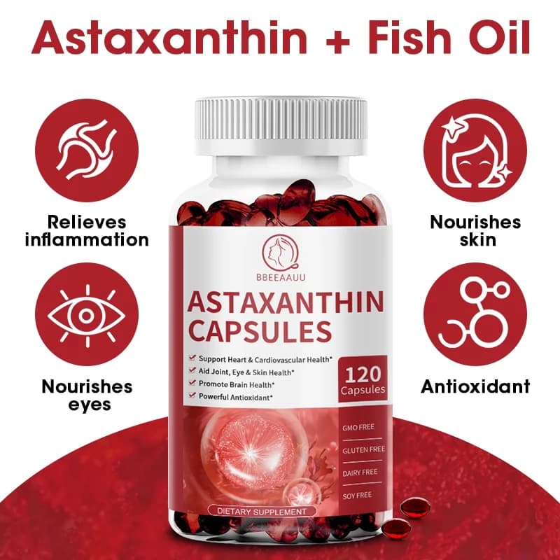 BBEEAAUU Beau Astaxanthin 120 แคปซูล Capsules แอสตาแซนธิน สารสกัดจาก สาหร่ายสีแดง สาหร่ายฮีมาโตค็อกคัส พลูวิเอลิส https://lnwchill.com