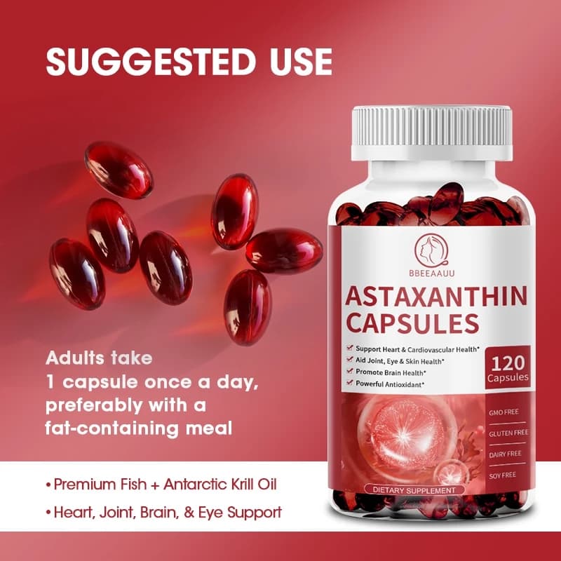 BBEEAAUU Beau Astaxanthin 120 แคปซูล Capsules แอสตาแซนธิน สารสกัดจาก สาหร่ายสีแดง สาหร่ายฮีมาโตค็อกคัส พลูวิเอลิส https://lnwchill.com