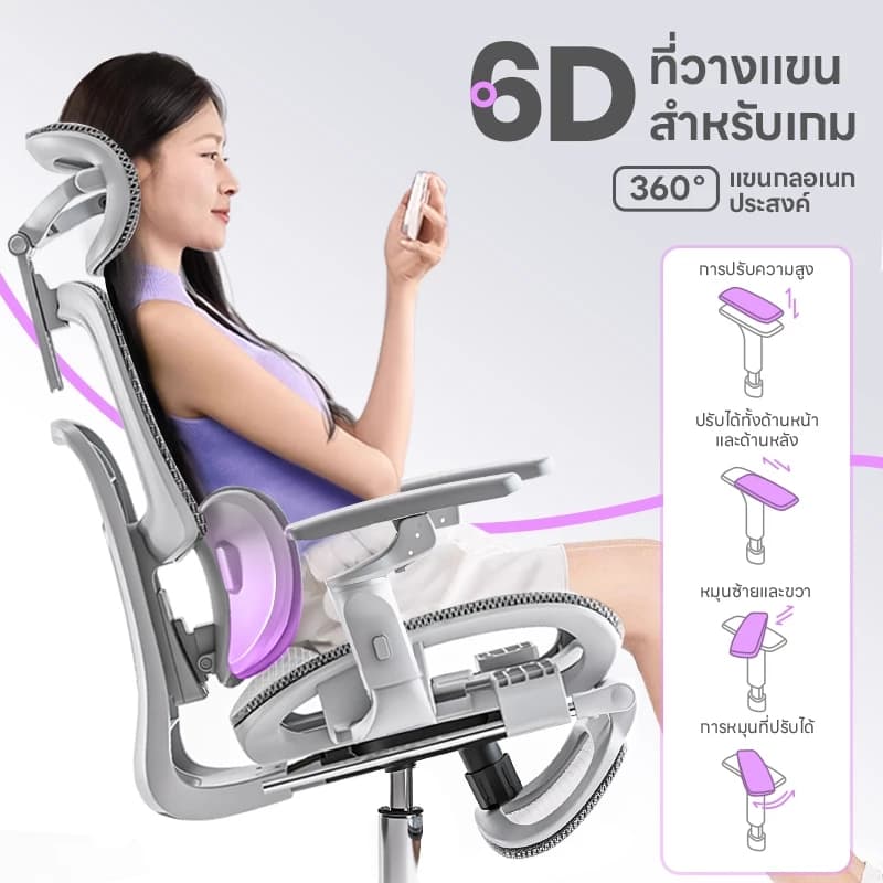 YISONG รุ่น X360 เก้าอี้สีขาว เก้าอี้สีเทา เก้าอี้ทํางาน เก้าอี้เกมมิ่ง ปรับเอนได้ Ergonomic chair 7D อัพเกรดที่วางแขน พื้นผิวตาข่ายไหมเย็นพิเศษที่พัฒนาใหม่ https://lnwchill.com