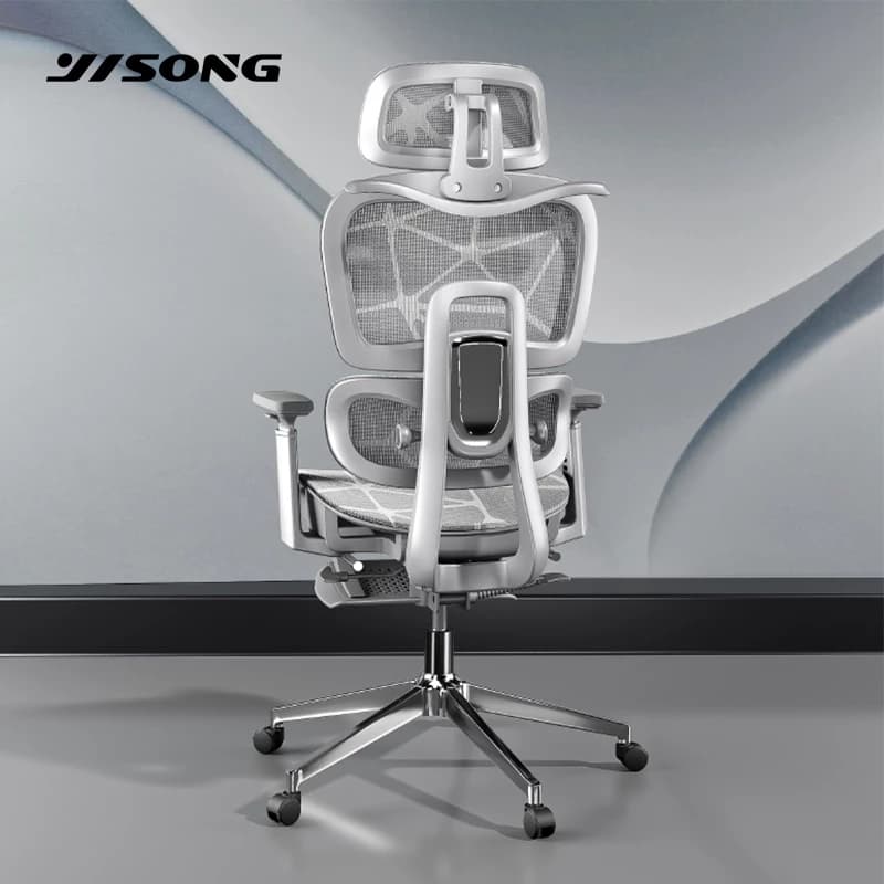 YISONG รุ่น LS900 เก้าอี้สีเงิน เก้าอี้สีขาว เก้าอี้ทํางาน เก้าอี้เกมมิ่ง เก้าอี้คอม ergonomic chair เก้าอี้ทำงานเพื่อสุขภาพ https://lnwchill.com
