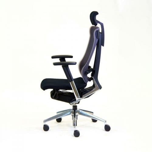 Modernform เก้าอี้ เพื่อสุขภาพ รุ่น SPINA เก้าอี้สีดำ พนักพิงศีรษะ เบาะหุ้มผ้าสีดำ พนักพิงสีดำ ขาอะลูมิเนียม เก้าอี้ทำงานเพื่อสุขภาพ Ergonomic https://lnwchill.com